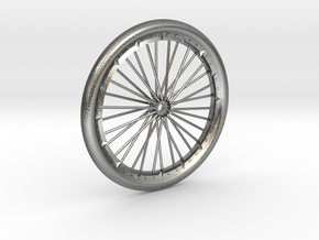 Bicycle wheel miniature in Natural Silver