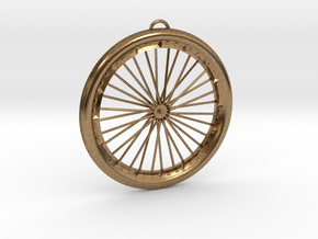Bicycle Wheel Pendant Big in Natural Brass