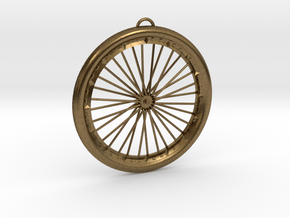 Bicycle Wheel Pendant Big in Natural Bronze