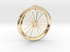 Bicycle Wheel Pendant Big in 14K Yellow Gold