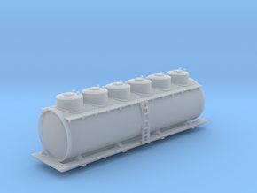 Six Dome Tank Car - Zscale in Smooth Fine Detail Plastic