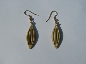 Four-Wave Earrings in Natural Brass