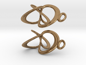 Coil 32 Earrings in Natural Brass