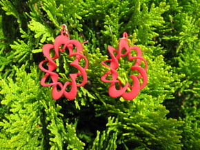 Coil Variation 1 Earrings in Red Processed Versatile Plastic