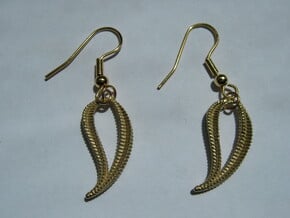 Spine Earrings in Natural Brass