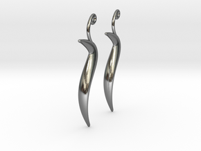 Hippocamp Earrings in Polished Silver