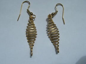 Twisted Curves 3 Earrings in Natural Bronze