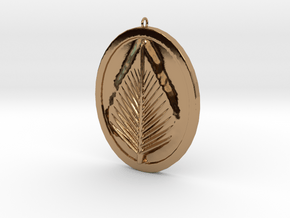 Natural Leaf Beauty Pendant  in Polished Brass