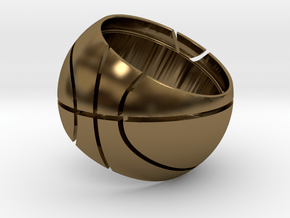 Basketball Ring 19 mm in Polished Bronze