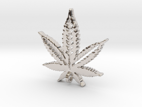 Marijuana Pendant in Platinum
