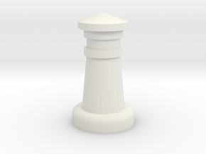 Chess Castle in White Natural Versatile Plastic