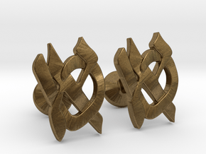 Hebrew Monogram Cufflinks - "Aleph Tes" in Natural Bronze