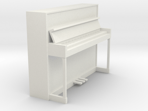 Miniature 1:24 Upright Piano in White Natural Versatile Plastic