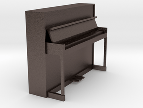Miniature 1:24 Upright Piano in Polished Bronzed Silver Steel