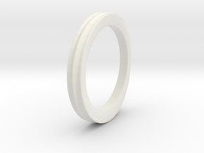Grooved Ring in White Natural Versatile Plastic