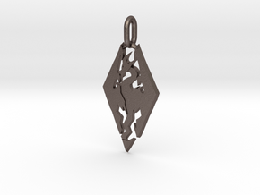 Skyrim Pendant in Polished Bronzed Silver Steel