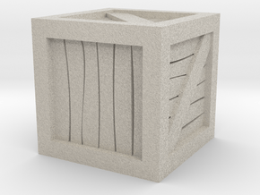 1"x1"x1" Crate Tabletop Wargaming Miniature in Natural Sandstone