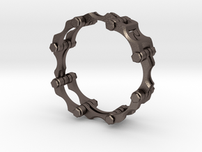 Chain Link  Bracelet 8 inch in Polished Bronzed Silver Steel