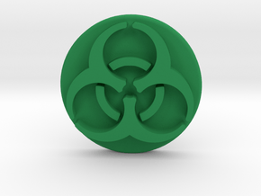 Pandemic Infection Marker -- Biohazard Symbol in Green Processed Versatile Plastic