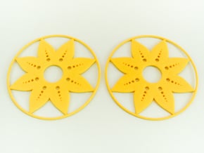 Sunflower Hoop Earrings 60mm in Yellow Processed Versatile Plastic