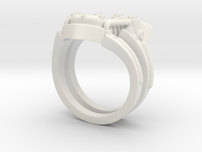 V-Twin Ring (8.5) in White Natural Versatile Plastic