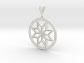 Alatyr pendant amulet in White Natural Versatile Plastic