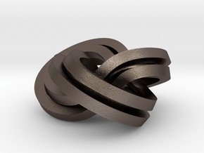 Torus Knot Knot (2,3),(3,2) in Polished Bronzed Silver Steel