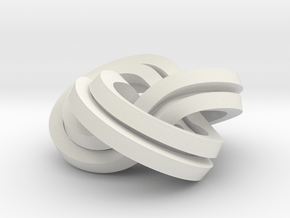 Torus Knot Knot (2,3),(3,2) in White Natural Versatile Plastic