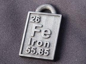 Iron Periodic Table Pendant in Polished and Bronzed Black Steel