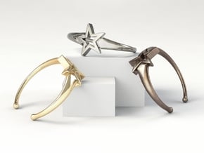 UpStar Bracelet (Size M) in Polished Bronze Steel