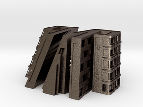 3D printed office building in Polished Bronzed Silver Steel
