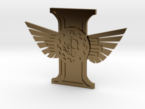 Ridged Rosette Adeptus Mechanicus winged in Polished Bronze