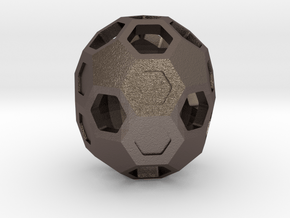 Buckyball C70 in Polished Bronzed Silver Steel