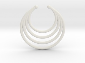 Faux Septum - Dropped Rings in White Natural Versatile Plastic
