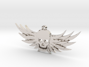 Winged Skull Pendant in Platinum