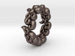 Six Clouds size:5 in Polished Bronzed Silver Steel