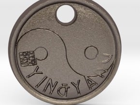ZWOOKY Style 73 Sample - keychain Yin Yang in Polished Bronzed Silver Steel