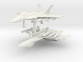 1/285 F-18E Super Hornet (Anti-Ship Loadout) (x2) in White Natural Versatile Plastic