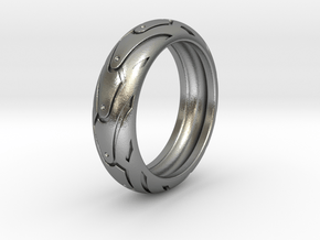 Motorcycle tire ring. Size 18.5 mm (US 8 1/2) in Natural Silver