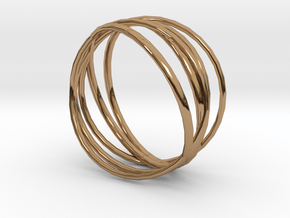 Ring 'Interconnected' / size 7 in Polished Brass
