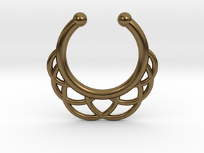 Faux Septum Ring 6 Outer Semicircles in Natural Bronze