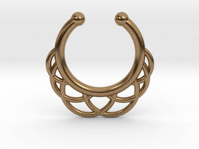 Faux Septum Ring 6 Outer Semicircles in Natural Brass