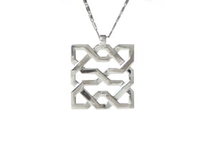 Alhambra Pendant - Islamic Filigree in Polished Silver