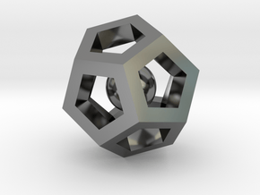 Dodecahedron Mini in Fine Detail Polished Silver