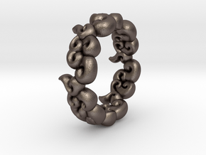 Six Clouds size:7.5-8 in Polished Bronzed Silver Steel