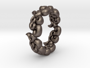 Six Clouds size:8.5 in Polished Bronzed Silver Steel