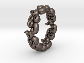 Six Clouds size:10-10.5 in Polished Bronzed Silver Steel