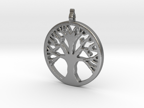 Tree Pendant in Natural Silver