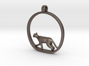 Cat in Polished Bronzed Silver Steel