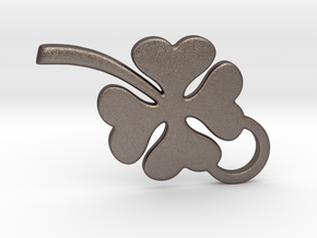 Clover in Polished Bronzed Silver Steel